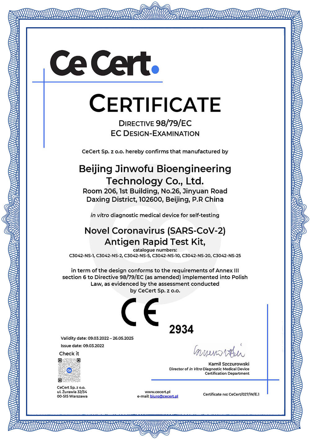 COVID-19 zelftest CE-certificaat